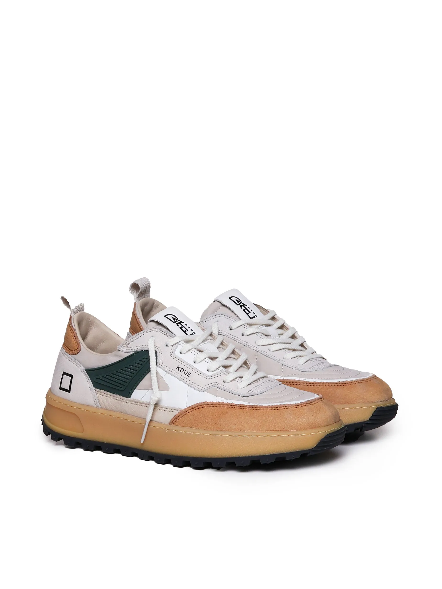 Beige Ivory Suede Lace-Up Sneakers