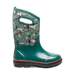 Bogs Kids' Classic II Unicorn Insulated Rain Boot - Teal Multi