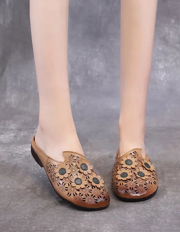 Comfortable Retro Flower Slippers 35-41