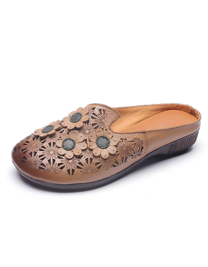 Comfortable Retro Flower Slippers 35-41