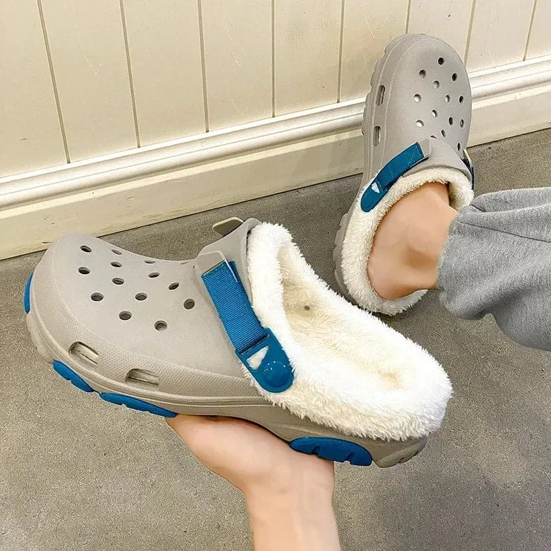 Couples Winter Warm Cotton Drag Outdoor Breathable Non-Slip Unisex Clogs