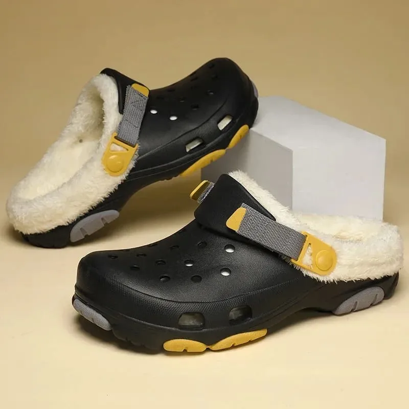 Couples Winter Warm Cotton Drag Outdoor Breathable Non-Slip Unisex Clogs