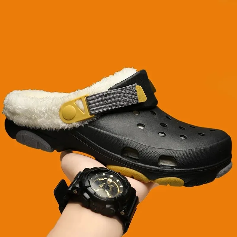 Couples Winter Warm Cotton Drag Outdoor Breathable Non-Slip Unisex Clogs