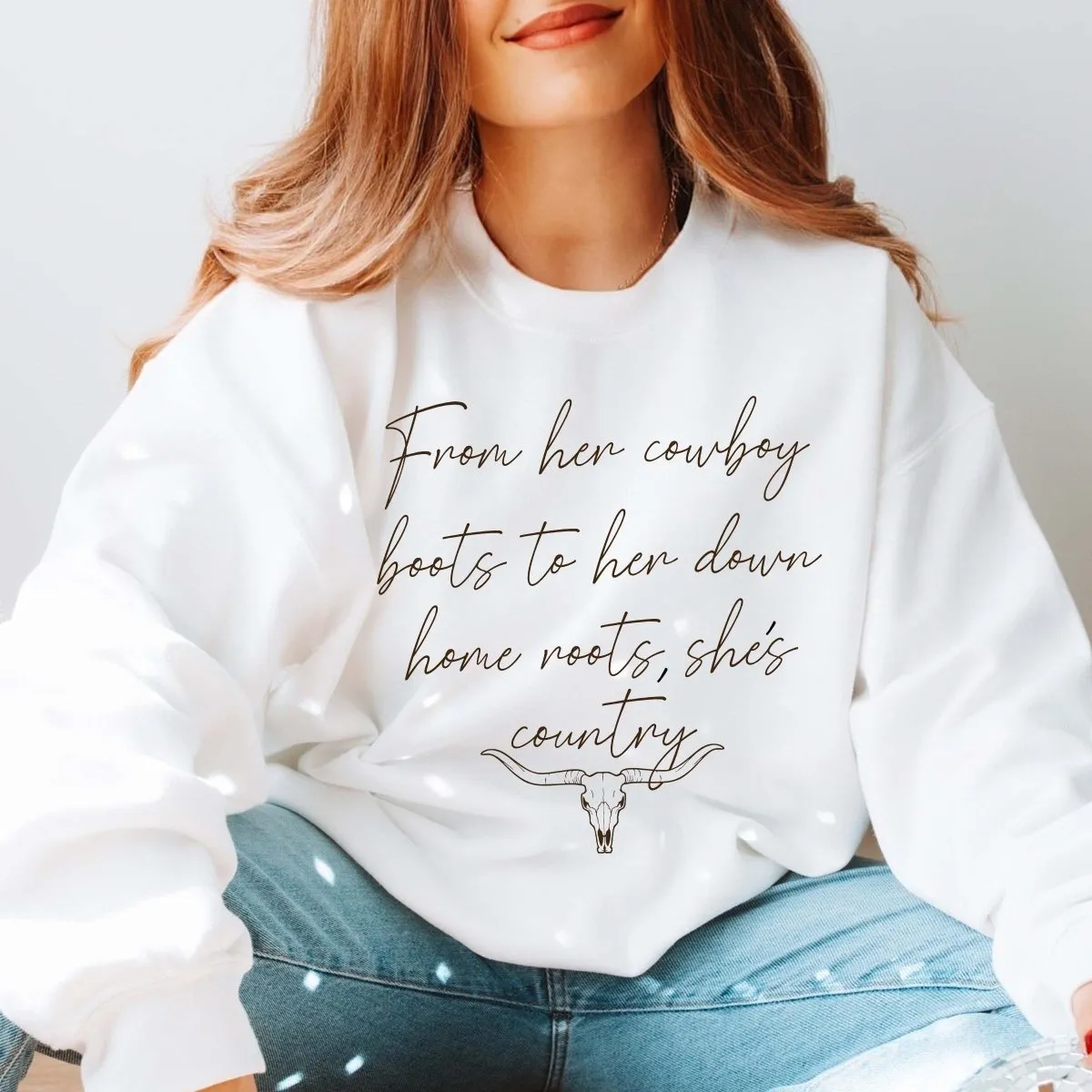 From Her Cowboy Boots Wholesale Sweatshirt - Rapid Shipping