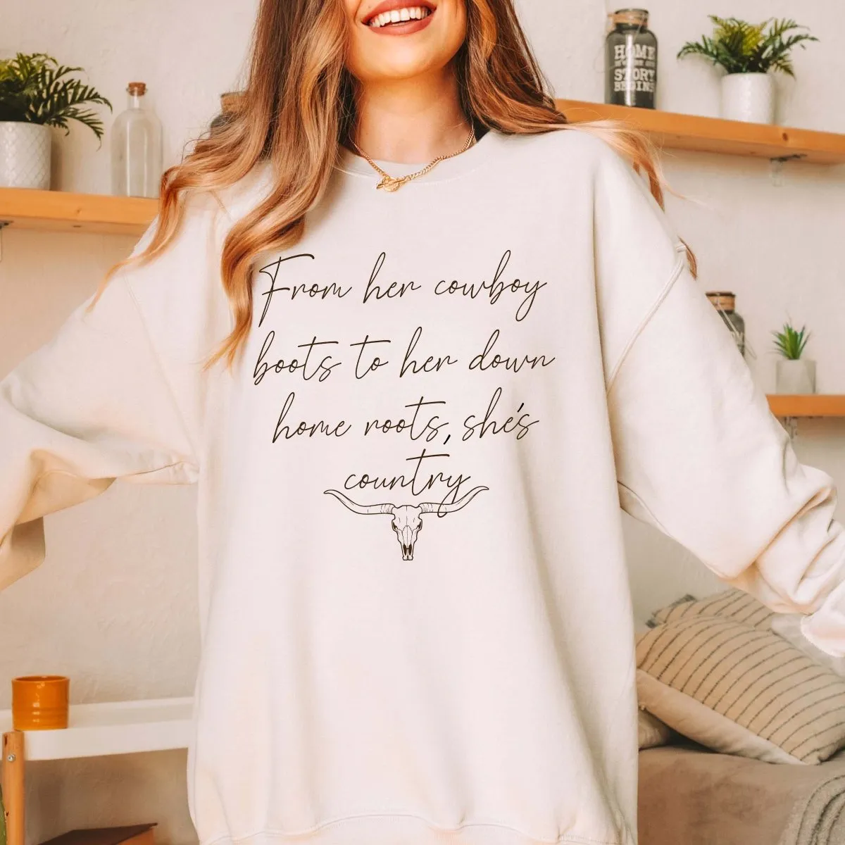 From Her Cowboy Boots Wholesale Sweatshirt - Rapid Shipping