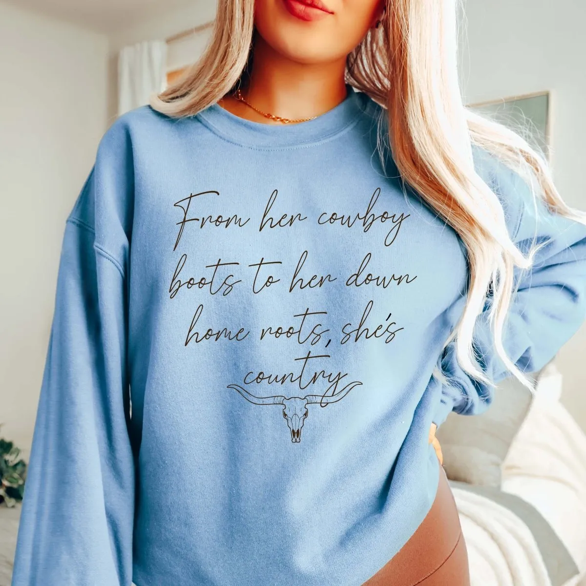 From Her Cowboy Boots Wholesale Sweatshirt - Rapid Shipping