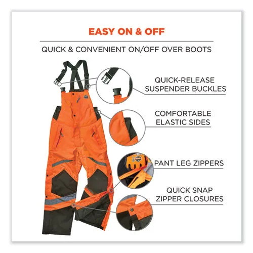 Glowear 8928 Class E Hi-vis Insulated Bibs, 4x-large, Orange, Ships In 1-3 Business Days