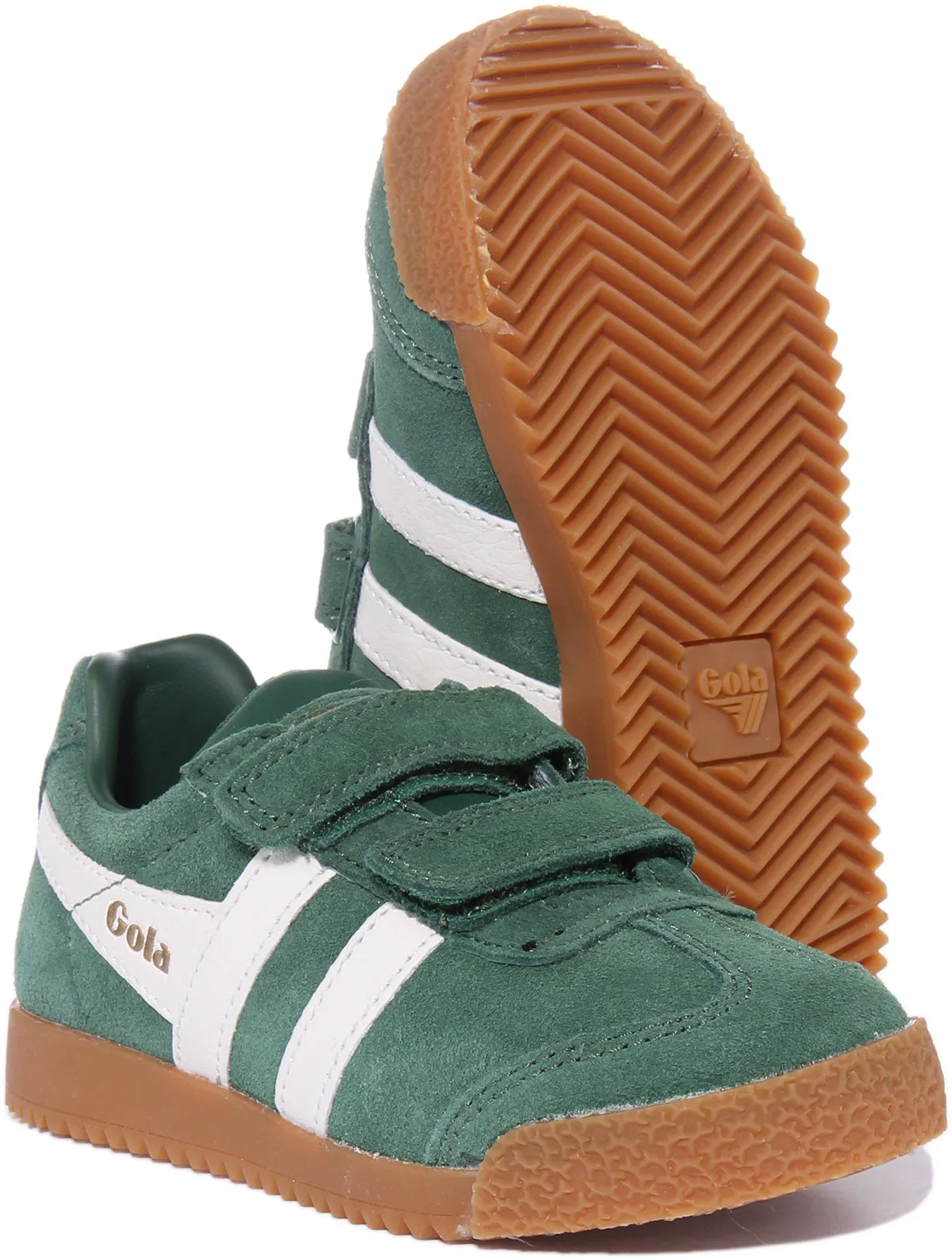 Gola Classics Harrier Velcro In Green For Kids