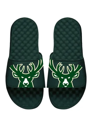 ISlide Blown Up Icon Green Milwaukee Bucks Sandals