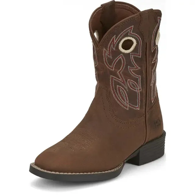 Justin Kids Bowline Junior Western Boot, Pecan Brown - JK7523