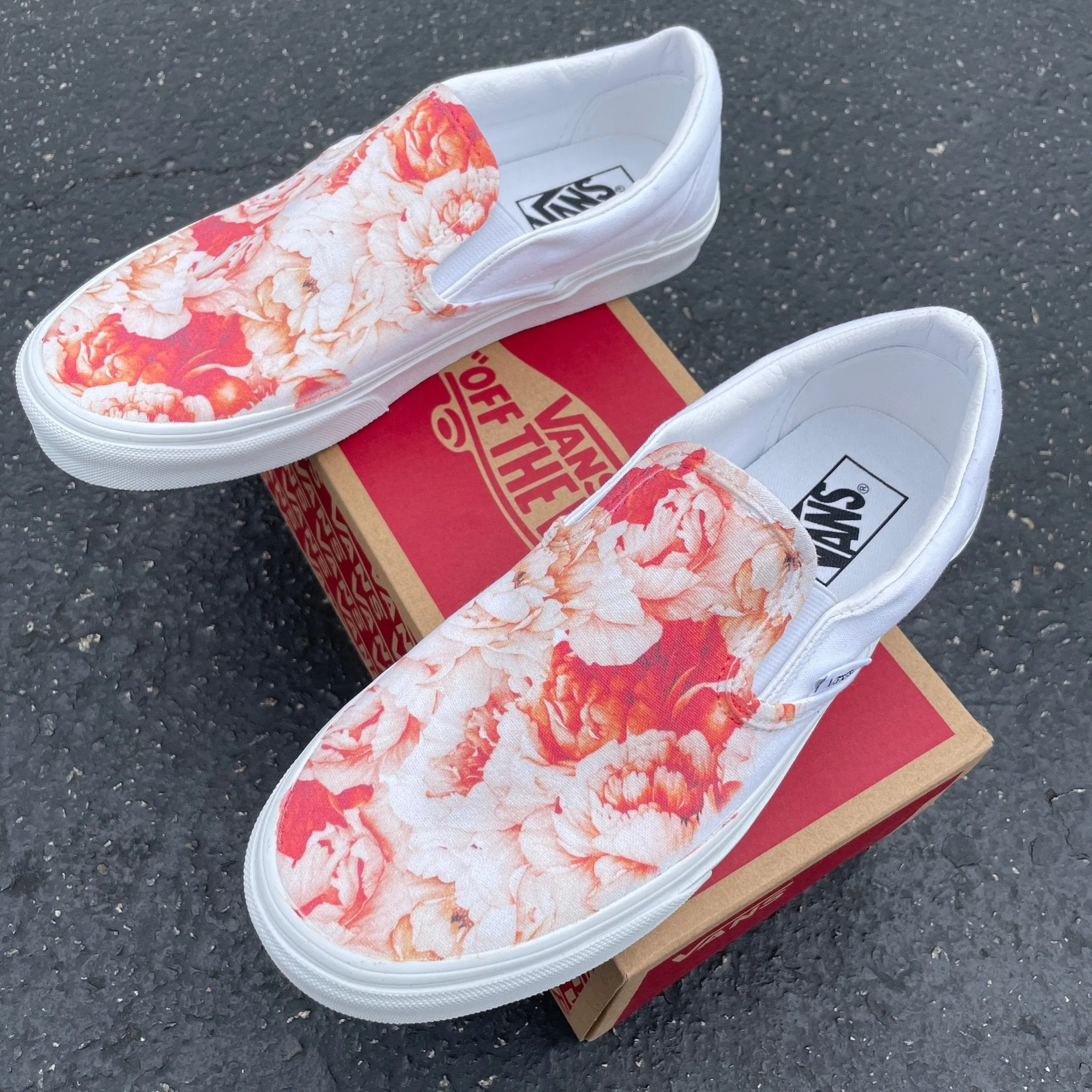 Kids Shoes - Warm Lush Peony Custom Slip Ons