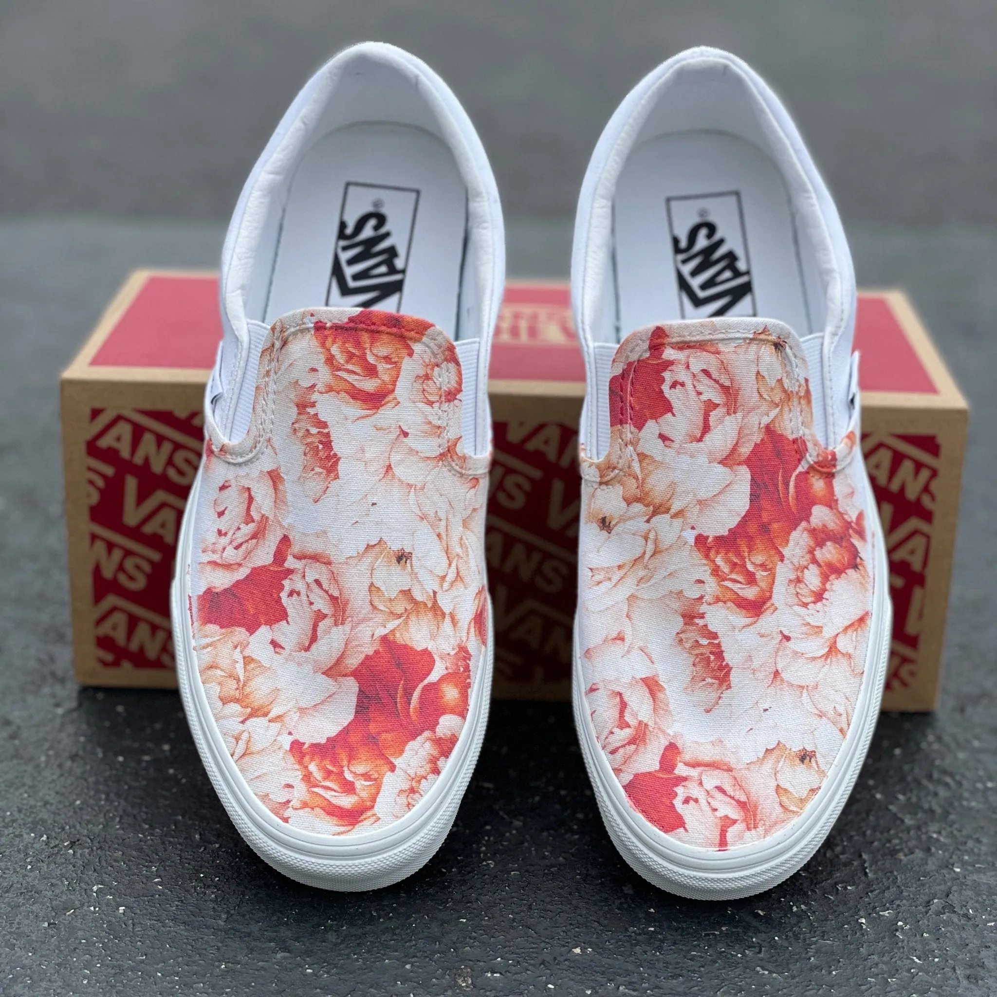 Kids Shoes - Warm Lush Peony Custom Slip Ons