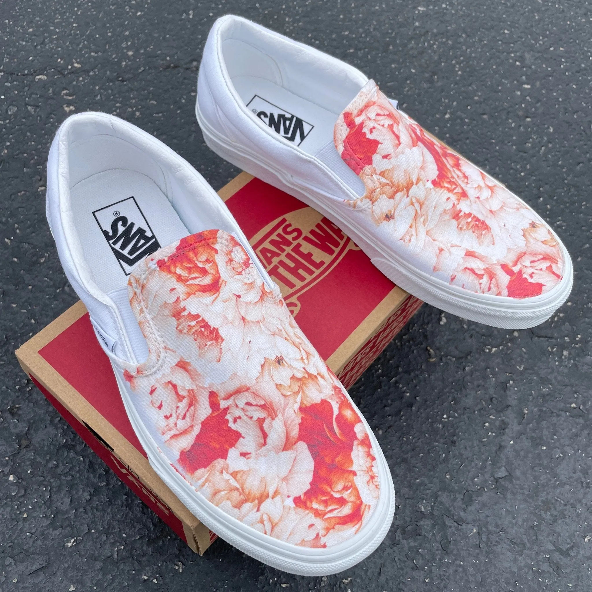 Kids Shoes - Warm Lush Peony Custom Slip Ons