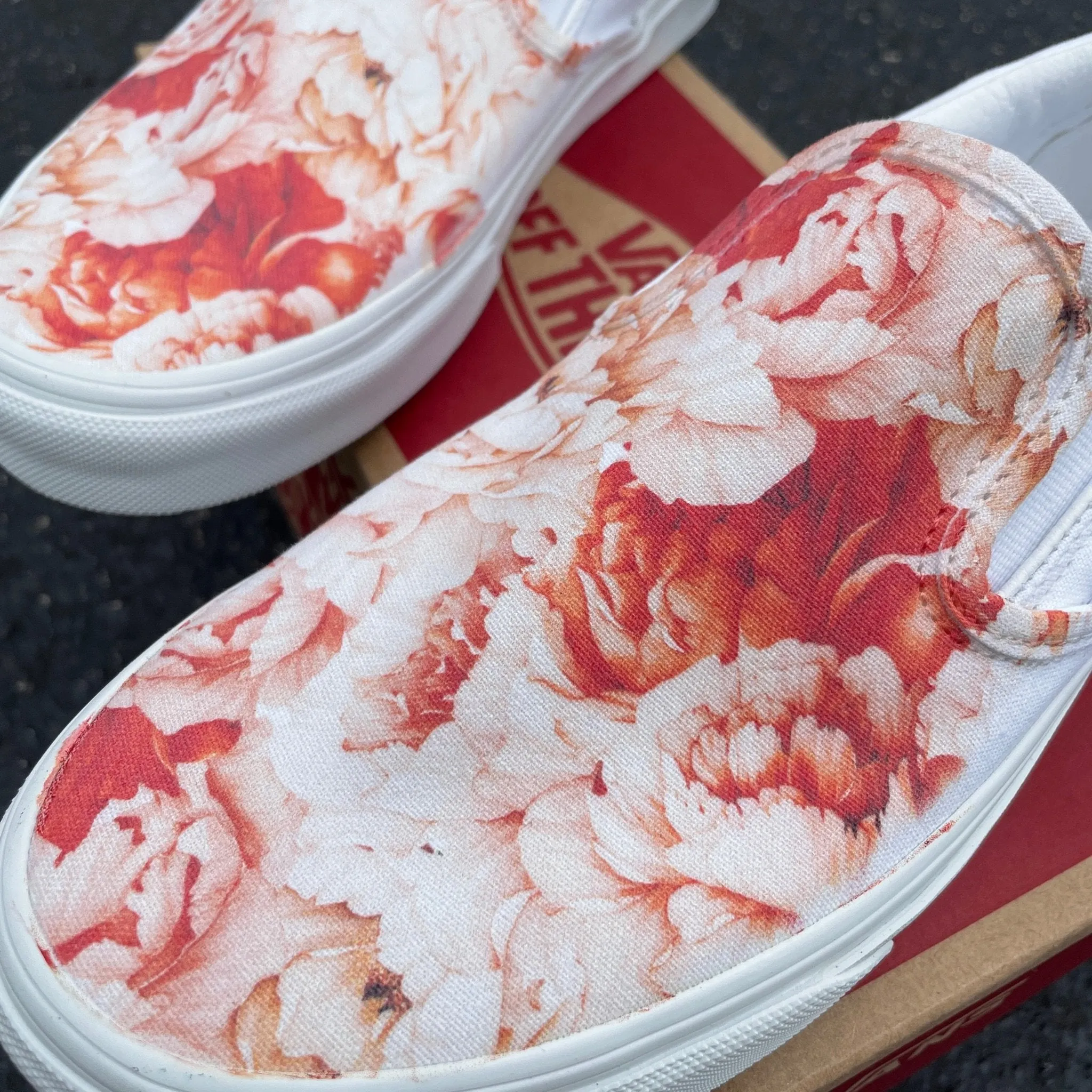 Kids Shoes - Warm Lush Peony Custom Slip Ons