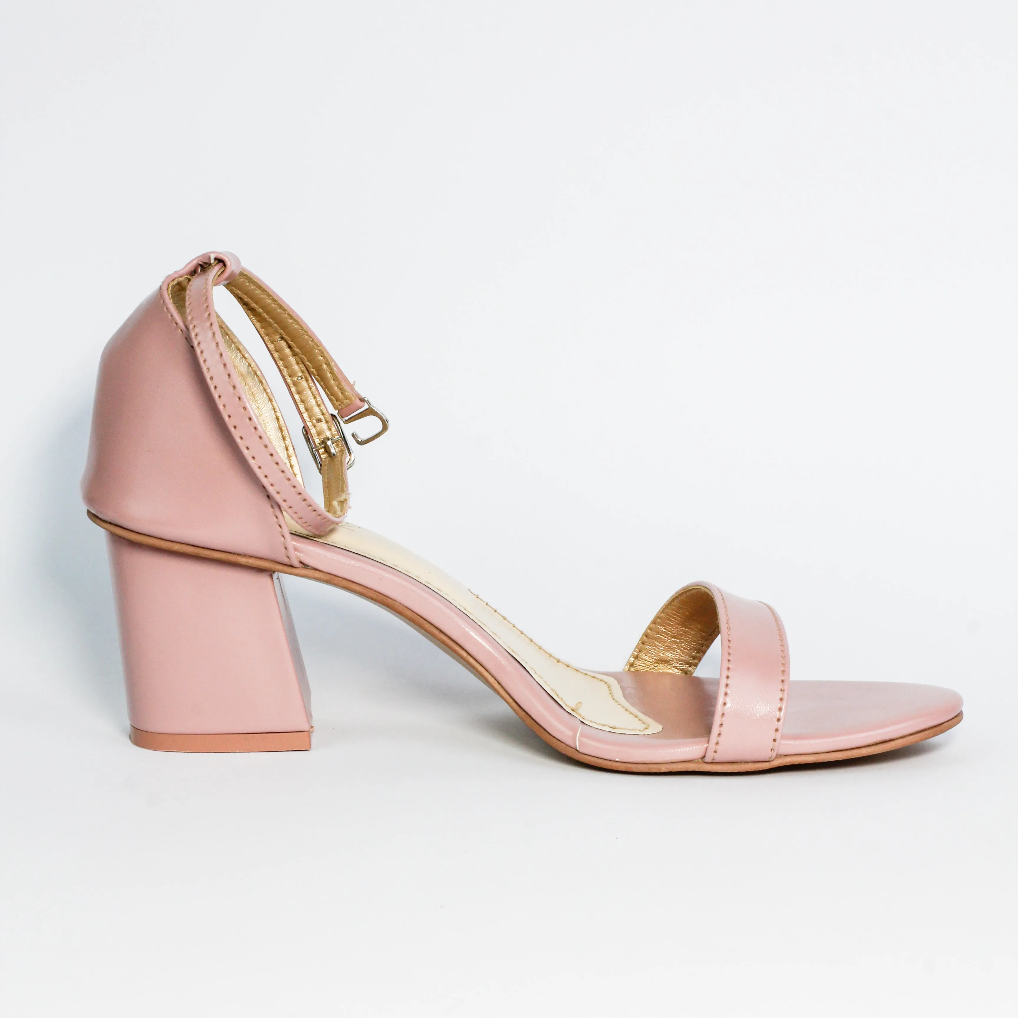 Liza Pink Ankle Strap Block Heel Sandals 0005-Pnk