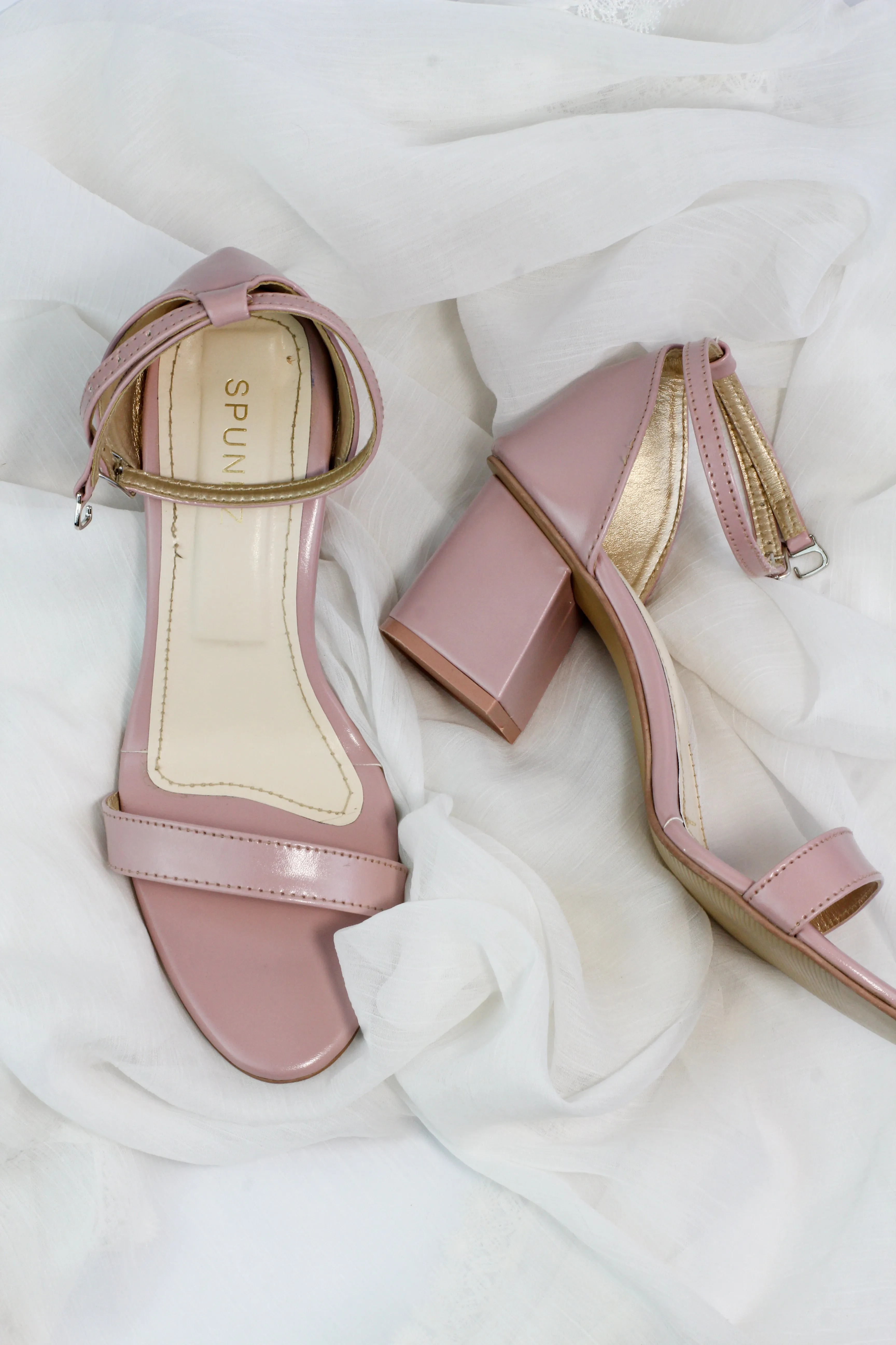 Liza Pink Ankle Strap Block Heel Sandals 0005-Pnk