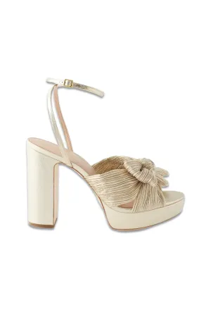 Natalia 110 Pleated-lamé Sandals