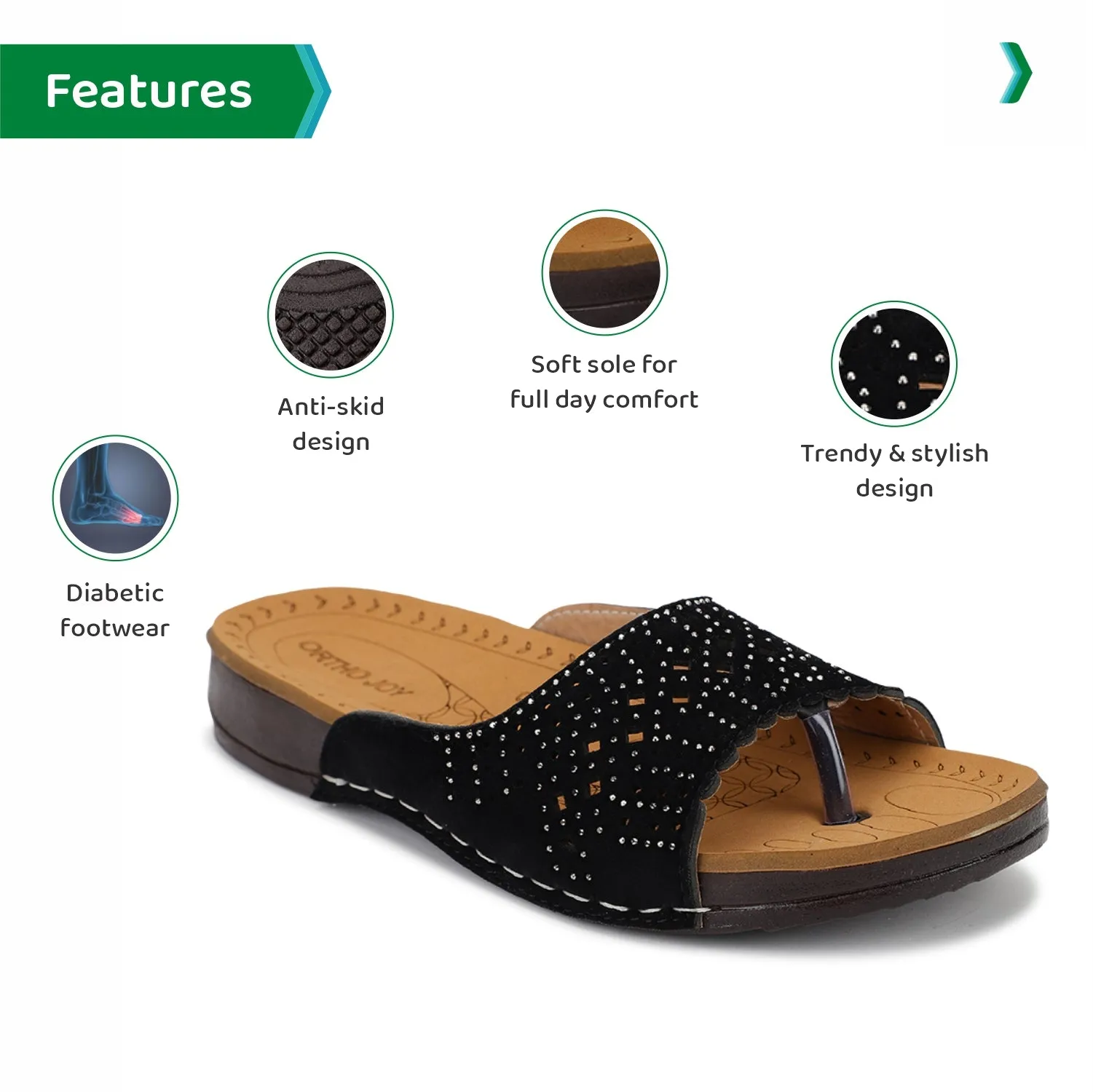 ORTHO JOY Regular Wear slippers For Women