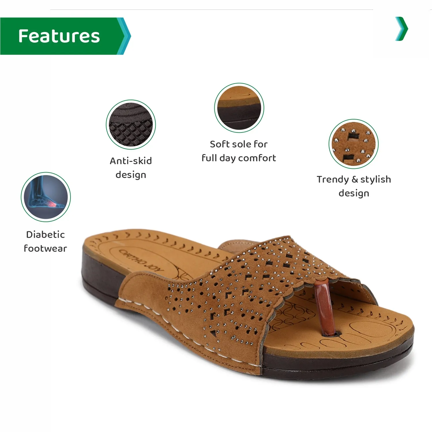 ORTHO JOY Regular Wear slippers For Women