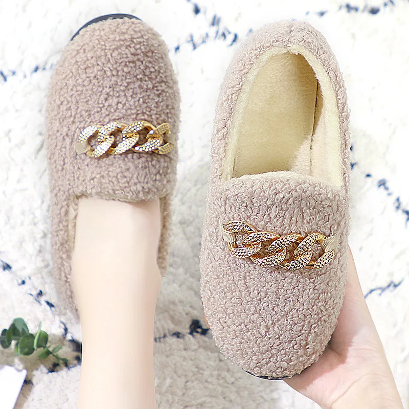 Owlkay Warm and Cozy Slip-On Women's Furry Shoes