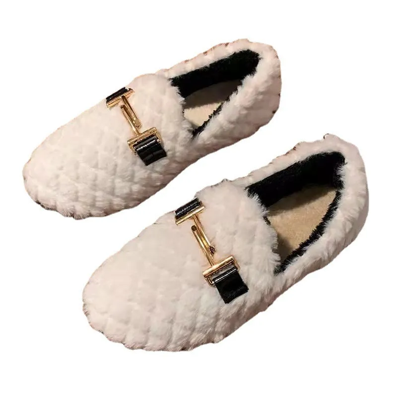 Owlkay Warm and Cozy Slip-On Women's Furry Shoes