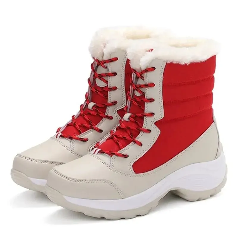 Plush Warm Waterproof Thigh High Winter Boots For Women