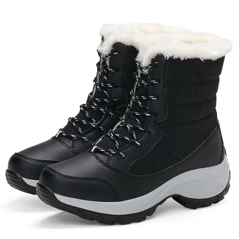 Plush Warm Waterproof Thigh High Winter Boots For Women