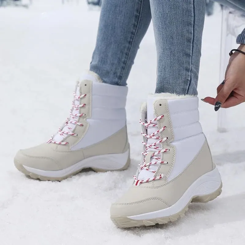 Plush Warm Waterproof Thigh High Winter Boots For Women