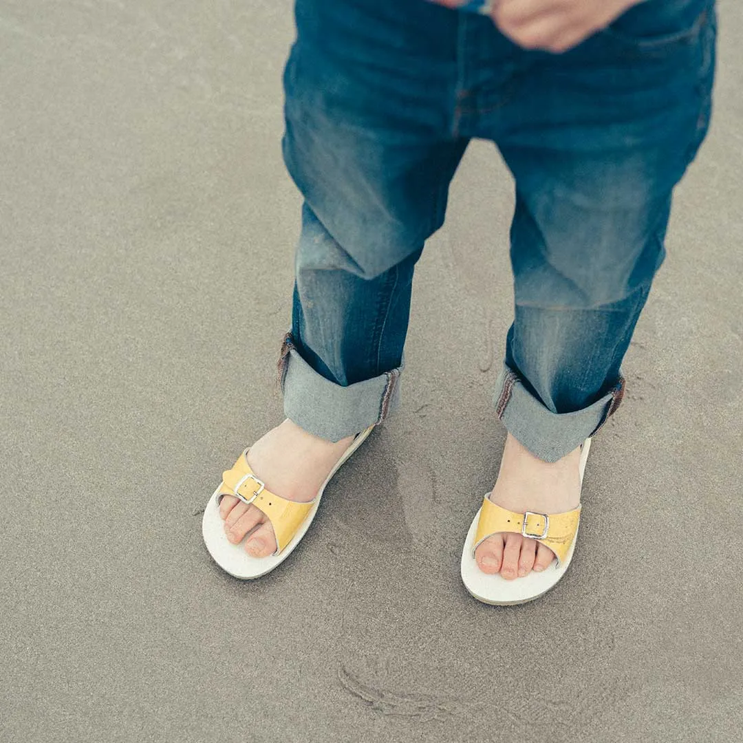 Salt-Water Sun-San Kid's Sandals - Surfer - Shiny Yellow