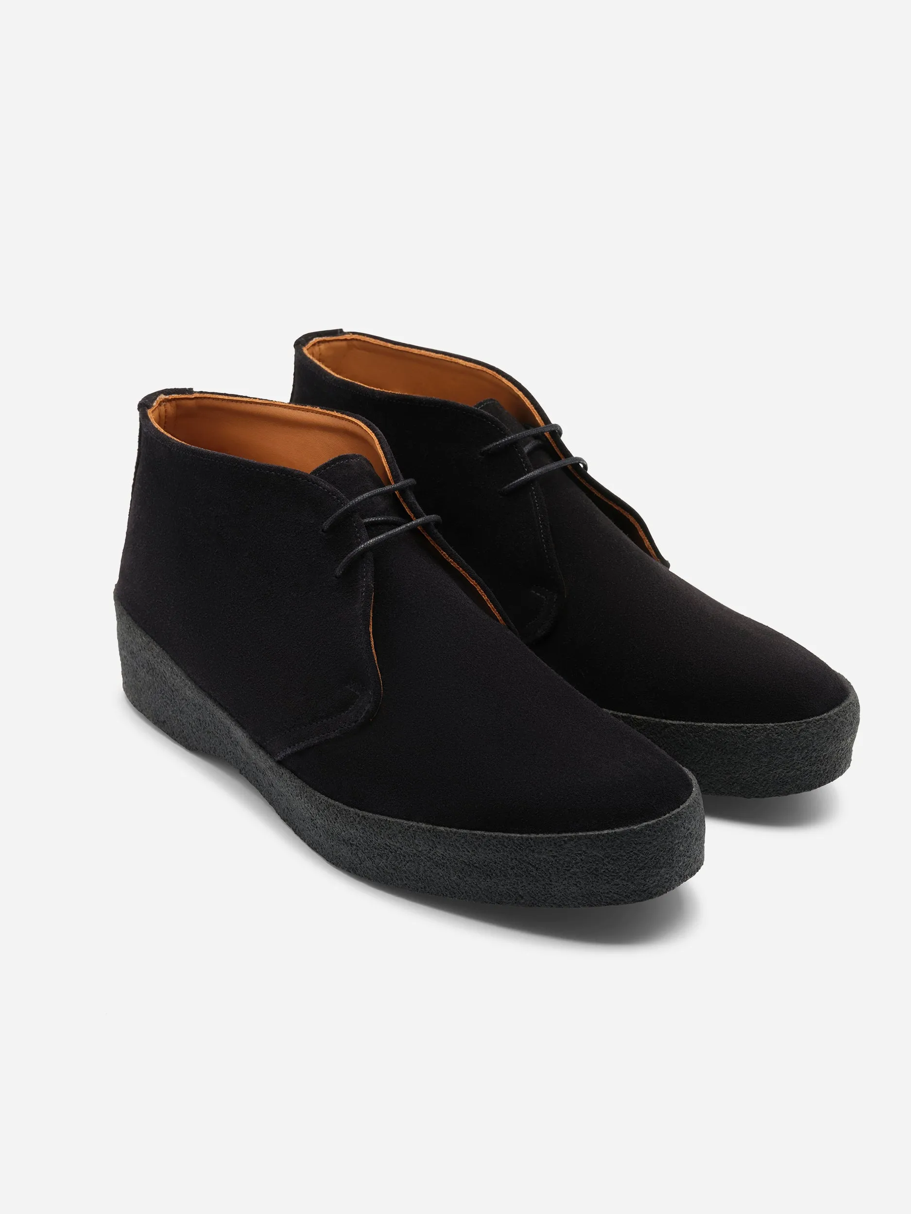 Sanders Hi Top Chukka Boot Black Suede