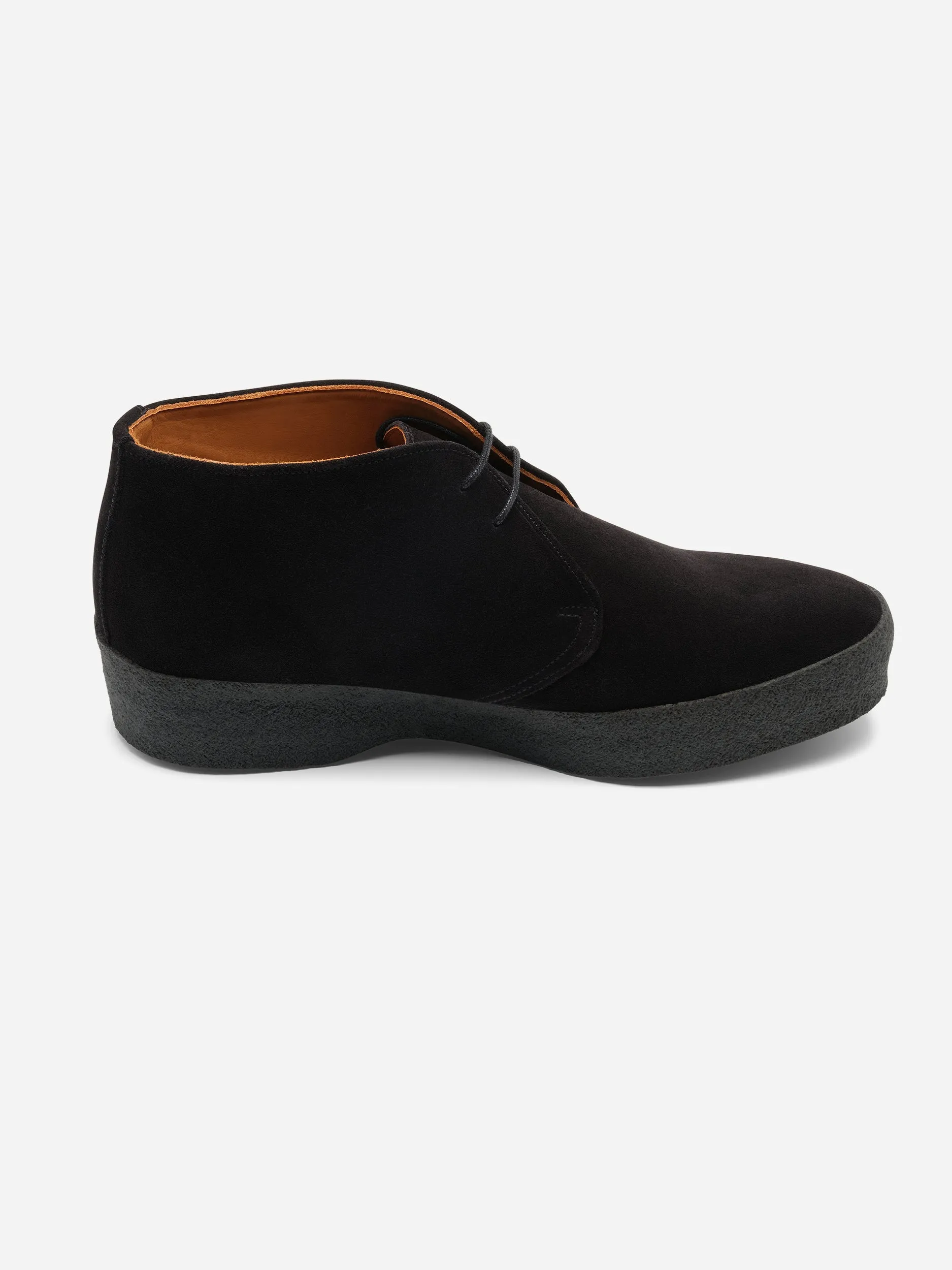 Sanders Hi Top Chukka Boot Black Suede