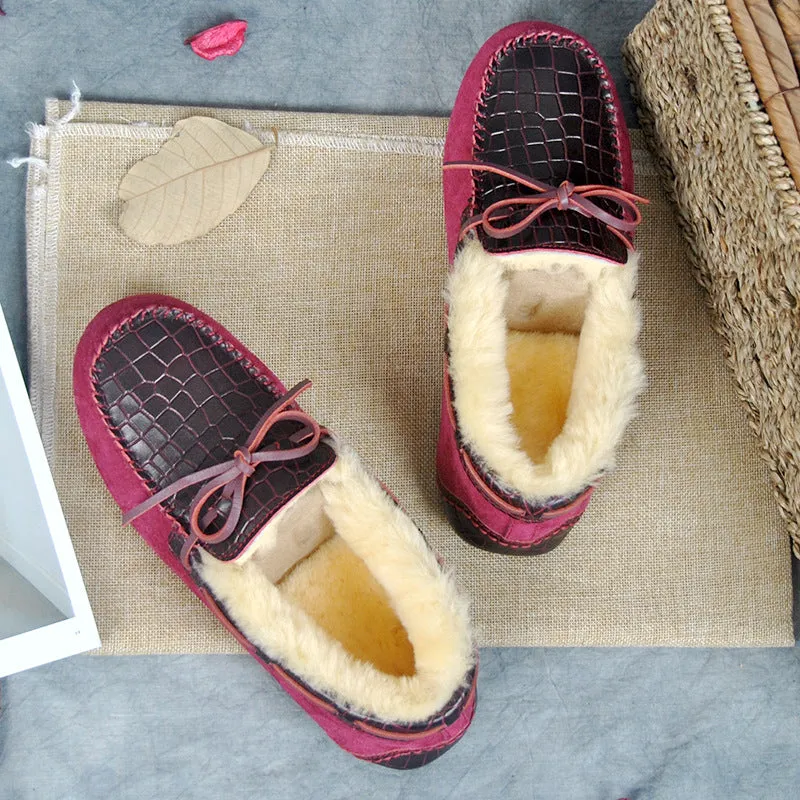 Sheepskin Velvet Warm Flats | Gift Shoes