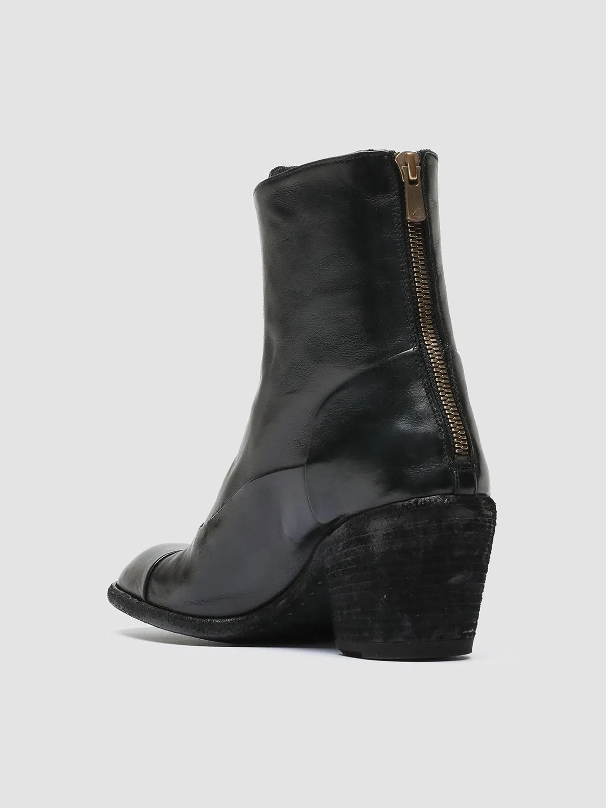 SYDNE 005 - Black Leather Zip Boots