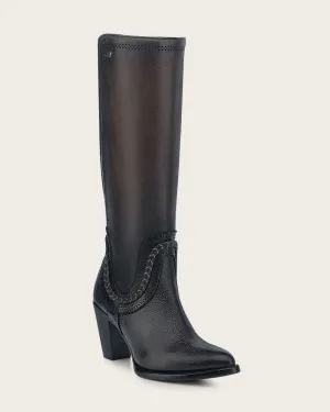 Tall elegant brown bovine boot