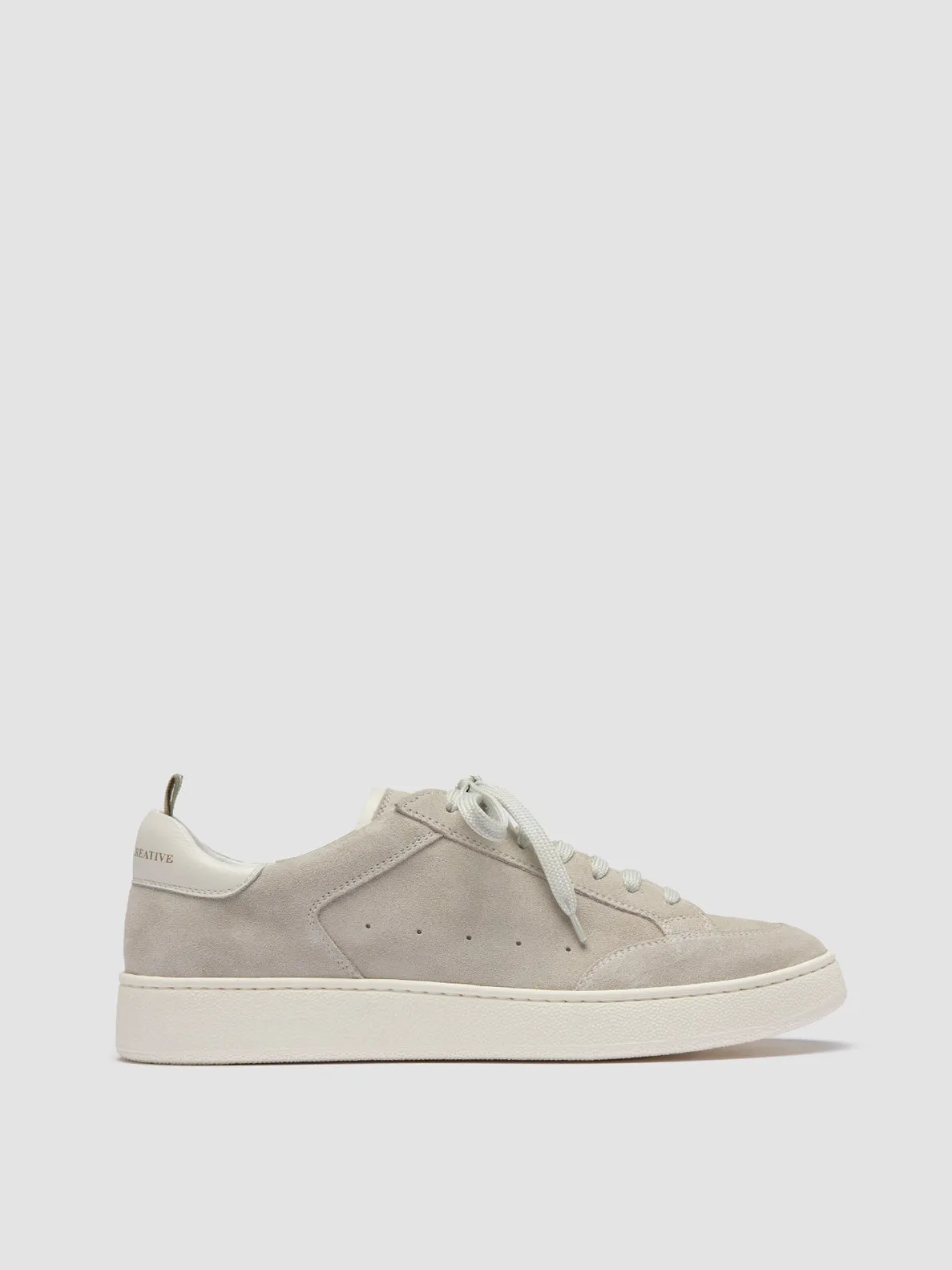 THE DIME 001 - Off White Suede Low Top Sneakers