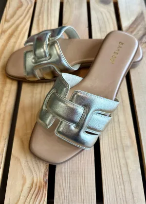 The Flint Gold Strap Sandal