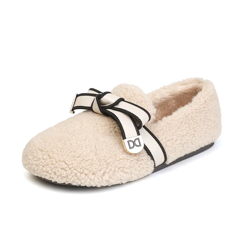 Women Soft Warm Fur Winter Flat Casual Shoes