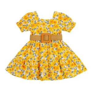 Yellow Floral Toddler Dress